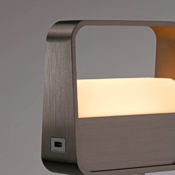 Dobíjacia stolová lampa PURE LED Pure Go, hnedá, hliník