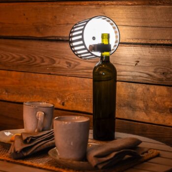 Dobíjateľná stolová LED lampa Bottle, čierna, hliník, IP54, stmievač, CCT