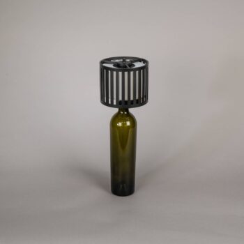 Dobíjateľná stolová LED lampa Bottle, čierna, hliník, IP54, stmievač, CCT