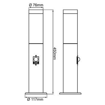 Dody Sensor base light, čierna, kov, plast, E27