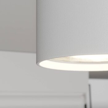 Downlight Eye S v valcovom tvare, biela