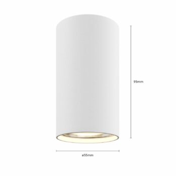 Downlight Eye S v valcovom tvare, biela