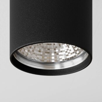 Downlight Eye S v valcovom tvare, čierny