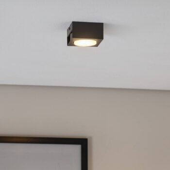 Downlight Ian v čiernej farbe, 1-plameňové