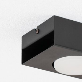 Downlight Ian v čiernej farbe, 2-plameňové