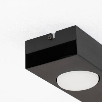Downlight Ian v čiernej farbe, 3-plameňové