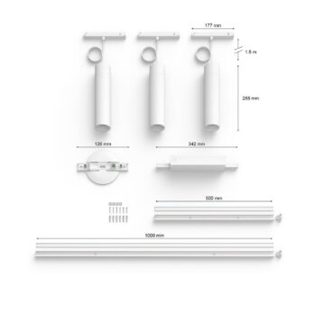 Dráha Philips Hue Perifo, 3 závesné svietidlá LED, biela