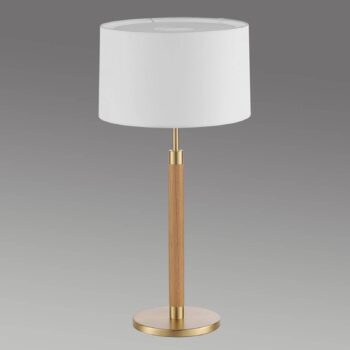 Drevená stolná lampa Lignum tienidlo chinc mosadz