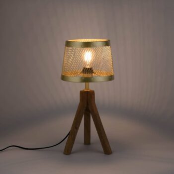 Drevená stolová lampa Frederik, trojnožka