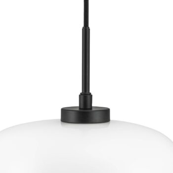 Dyberg Larsen Arp závesná lampa, čierna, sklo, Ø 30 cm