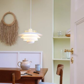 Dyberg Larsen Ejka závesná lampa z kovu, biela