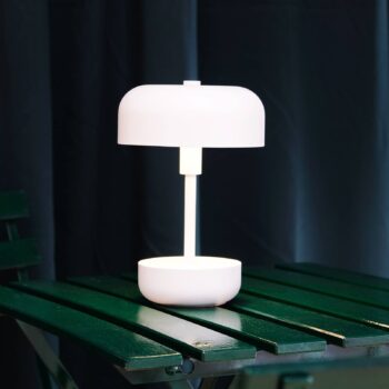 Dyberg Larsen Haipot LED stolná lampa nabíjateľná batériou biela