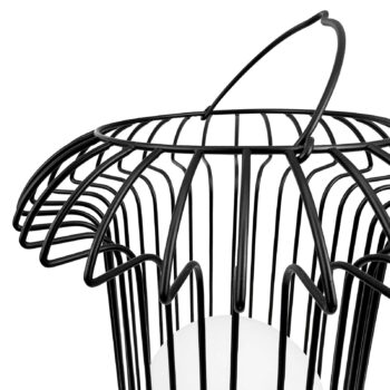 Dyberg Larsen LED dobíjacia stolová lampa Basket, čierna, kov