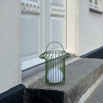Dyberg Larsen LED dobíjacia stolová lampa Basket, zelená, kov