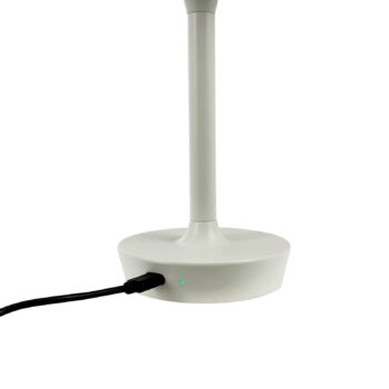 Dyberg Larsen LED dobíjacia stolová lampa Flow, krémová, výška 25 cm