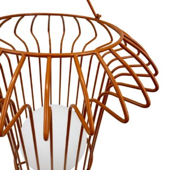 Dyberg Larsen LED dobíjacia stolová lampa Kôš, terakota, kov