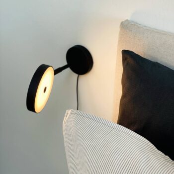 Dyberg Larsen LED nástenné svetlo Starlight, čierne, Ø 14 cm
