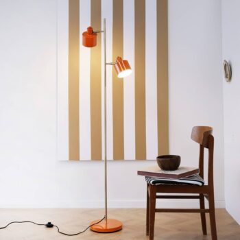 Dyberg Larsen Ocean stojacia lampa, oranžová, výška 160 cm, kov