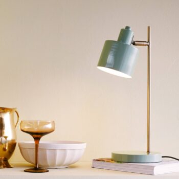 Dyberg Larsen Ocean stolová lampa, olivová farba, výška 43 cm, kov