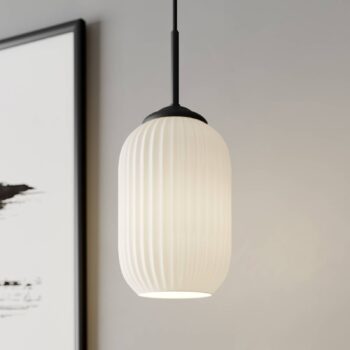 Dyberg Larsen Riflet sklenená závesná lampa, Ø 14 cm