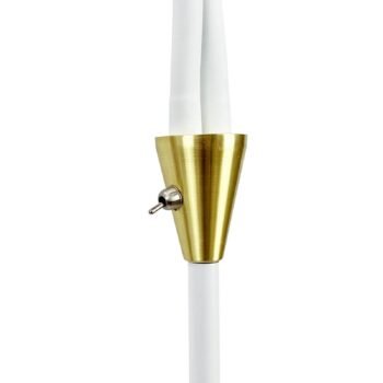 Dyberg Larsen Stojacia lampa Lilje, biela, výška 135 cm, 2-pl.