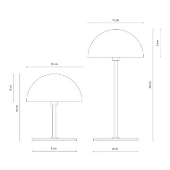 Dyberg Larsen Stolová LED lampa Along, strieborná, 20 cm