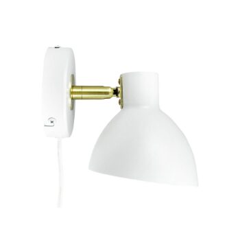 Dyberg Larsen nástenné svetlo Lilje, biele, Ø 16 cm, kov