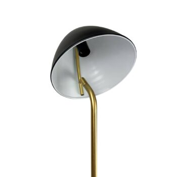 Dyberg Larsen stojacia lampa Oulu, čierna/mosadz, výška 128 cm