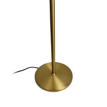 Dyberg Larsen stojacia lampa Oulu, čierna/mosadz, výška 128 cm