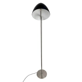 Dyberg Larsen stojacia lampa Oulu, čierna/oceľ, výška 128 cm