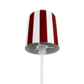 Dyberg Larsen stolová lampa Gry, červená/biela, výška 49,5 cm, kov