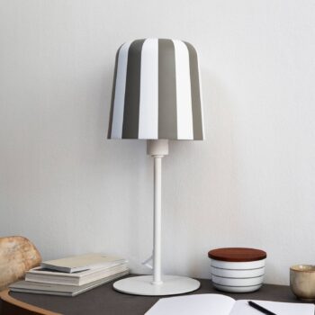 Dyberg Larsen stolová lampa Gry, sivá/biela, výška 49,5 cml