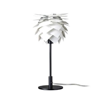 Dyberg Larsen stolová lampa Pineapple, biela/čierna, výška 35 cm