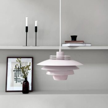 Dyberg Larsen závesná lampa Ejka mini, ružová, Ø 30 cm, kov