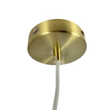 Dyberg Larsen závesná lampa Silvia, Ø 20 cm, opál/mosadz, sklo