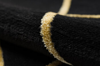 Dywany Łuszczów, AKCIA: 120x120 (průměr) kruh cm Kusový koberec Emerald geometric 1012 black and gold kruh, čierna, chodba / predsieň