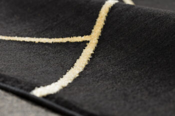 Dywany Łuszczów, AKCIA: 120x120 (průměr) kruh cm Kusový koberec Emerald geometric 1012 black and gold kruh, čierna, chodba / predsieň