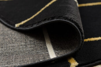 Dywany Łuszczów, AKCIA: 120x120 (průměr) kruh cm Kusový koberec Emerald geometric 1012 black and gold kruh, čierna, chodba / predsieň