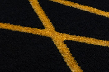 Dywany Łuszczów, AKCIA: 200x290 cm Kusový koberec Gloss 406C 86 geometric black/gold, čierna, chodba / predsieň