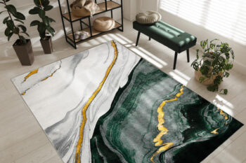 Dywany Łuszczów, AKCIA: 240x330 cm Kusový koberec Emerald 1017 green and gold, zelená, kancelária