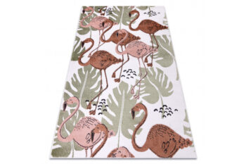 Dywany Łuszczów, AKCIE: OBRÁTENÝ VZOR, 120x170 Detský kusový koberec Fun Flami Flamingos cream, 120x170, viacfarebná, detská izba