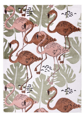 Dywany Łuszczów, AKCIE: OBRÁTENÝ VZOR, 120x170 Detský kusový koberec Fun Flami Flamingos cream, 120x170, viacfarebná, detská izba