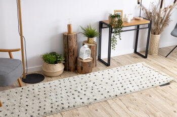 Dywany Łuszczów, Behúň Berber Syla B752 dots cream, 80x300, biela, kuchyňa