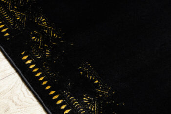 Dywany Łuszczów, Behúň Gloss 408C 86 geometric black/gold, 80x250, čierna, obývacia izba