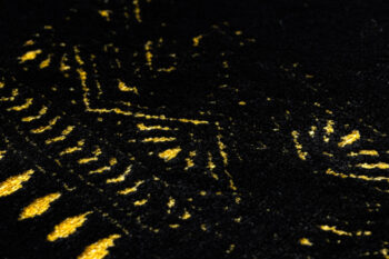 Dywany Łuszczów, Behúň Gloss 408C 86 geometric black/gold, 80x300, čierna, obývacia izba
