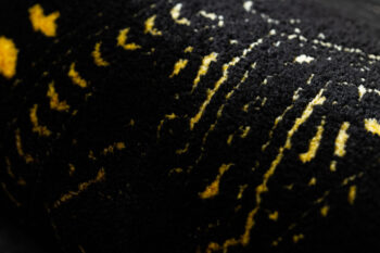 Dywany Łuszczów, Behúň Gloss 408C 86 geometric black/gold, 80x300, čierna, obývacia izba
