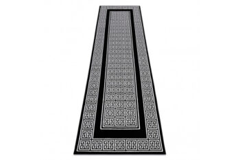 Dywany Łuszczów, Behúň Gloss 6776 85 greek black/ivory, 60x300, čiernobiela, obývacia izba