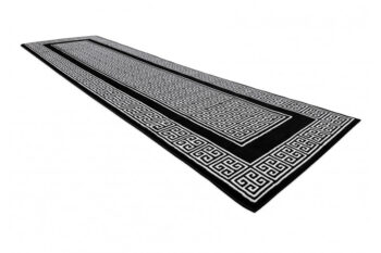 Dywany Łuszczów, Behúň Gloss 6776 85 greek black/ivory, 60x300, čiernobiela, obývacia izba