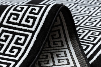 Dywany Łuszczów, Behúň Gloss 6776 85 greek black/ivory, 60x300, čiernobiela, obývacia izba