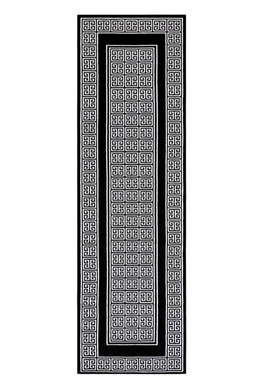 Dywany Łuszczów, Behúň Gloss 6776 85 greek black/ivory, 60x300, čiernobiela, obývacia izba Dywany Łuszczów, Behúň Gloss 6776 85 greek black/ivory, 60x300, čiernobiela, obývacia izba